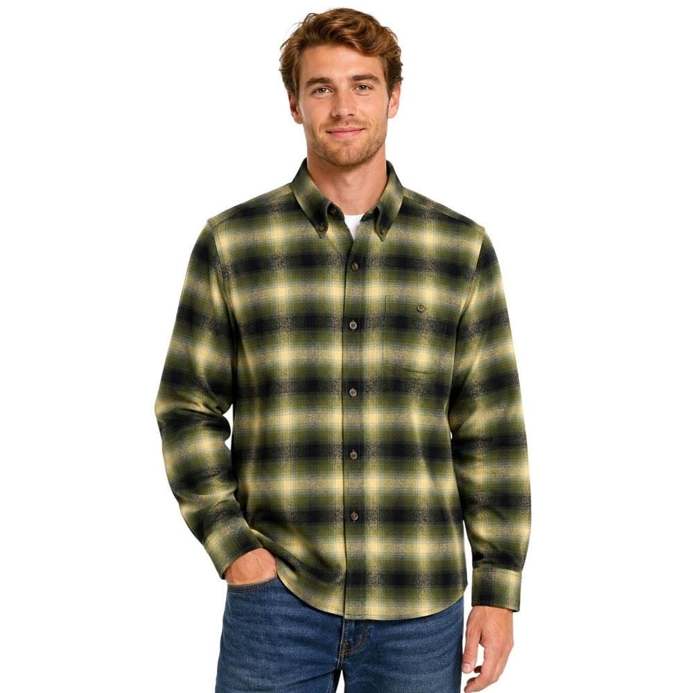 Weatherproof Vintage Flannel Shirt Mens Small Green Plaid New Long Sleeve Button
